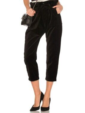 The Great The Convertible Velvet Trouser Size 2/Medium Black Tie Waist
